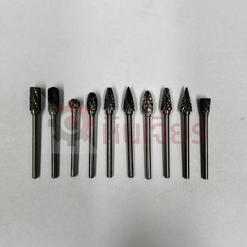 หัวเจียรคาร์ไบด์ แกน 3 มิล. หัว 6 มิล. ฟันไขว้ (Double Cut) ชุด 10 ชิ้น